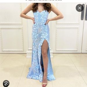 Jovani Ice Blue Long Dress - style 06109